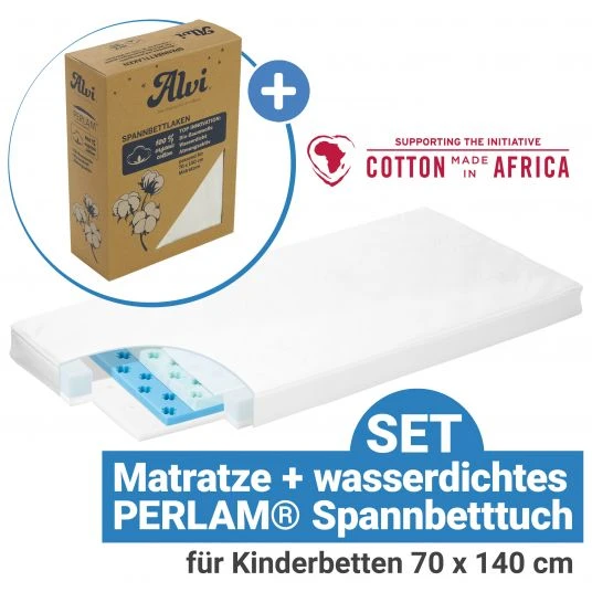 Alvi 2-tlg. Matratzen-Set für Kinderbetten 70 x 140 cm / Babymatratze Farm + Spannbetttuch PERLAM® - Natur 1 Alvi 2-tlg. Matratzen-Set für Kinderbetten 70 x 140 cm / Babymatratze Farm + Spannbetttuch PERLAM® - Natur