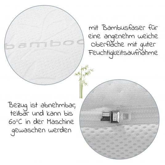 Alvi 4-tlg. Matratzen-Set für Kinderbetten 70 x 140 cm / Babymatratze Bamboo + Betteinlage + 2 Spannbetttücher 4 Alvi 4-tlg. Matratzen-Set für Kinderbetten 70 x 140 cm / Babymatratze Bamboo + Betteinlage + 2 Spannbetttücher – Bild 4