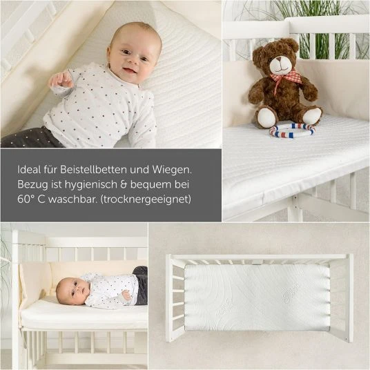 Alvi Beistellbett & Wiegen-Matratze mit Nässeschutz und vertikalen Luftkanälen - Tencel & Dry - 90 x 40 cm 5 Alvi Beistellbett & Wiegen-Matratze mit Nässeschutz und vertikalen Luftkanälen - Tencel & Dry - 90 x 40 cm – Bild 5