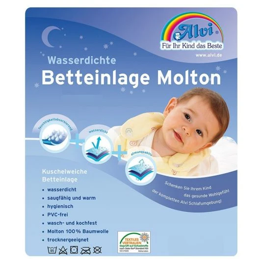 Alvi Betteinlage Molton 60 x 120 cm 1 Alvi Betteinlage Molton 60 x 120 cm