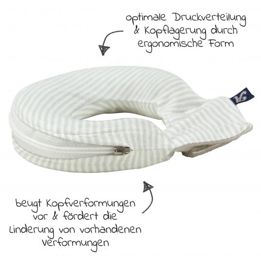 Alvi Kopfstütze / Babykissen gegen Kopfverformung ALVIbino inkl. Aufbewahrungstasche - Smokey Stripe 2 Alvi Kopfstütze / Babykissen gegen Kopfverformung ALVIbino inkl. Aufbewahrungstasche - Smokey Stripe – Bild 2