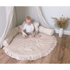 Alvi Krabbeldecke Rund - Organic Cotton 100 cm - Volant -Wohnen & Schlafen Verkäufe alvi krabbeldecke rund organic cotton 100 cm volant 612570496 d5