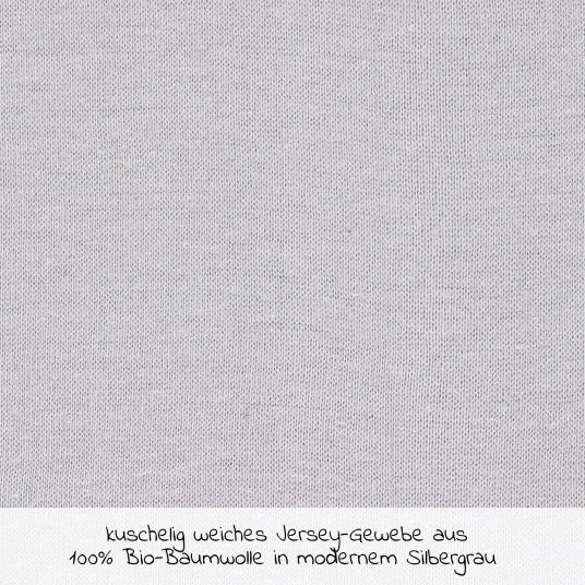 Alvi Spannbetttuch aus Bio-Baumwolle für kleine Matratzen 40 x 90 cm - Silbergrau 2 Alvi Spannbetttuch aus Bio-Baumwolle für kleine Matratzen 40 x 90 cm - Silbergrau – Bild 2