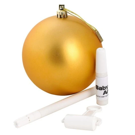 Baby Art Christbaumkugel für Abdruck & Beschriftung - Matt Gold 2 Baby Art Christbaumkugel für Abdruck & Beschriftung - Matt Gold – Bild 2
