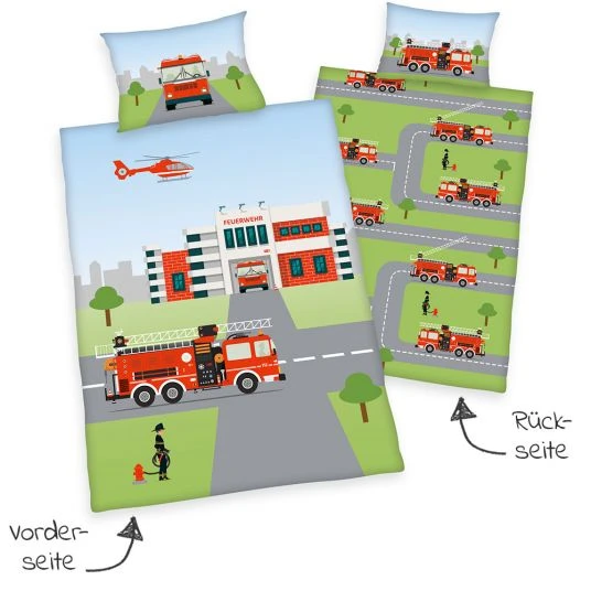 Baby Best Wende-Bettwäsche - 100 x 135 cm - Feuerwehr 2 Baby Best Wende-Bettwäsche - 100 x 135 cm - Feuerwehr – Bild 2