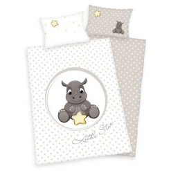 Baby Best Wende-Bettwäsche 100 x 135 cm - Nasi Nashorn
