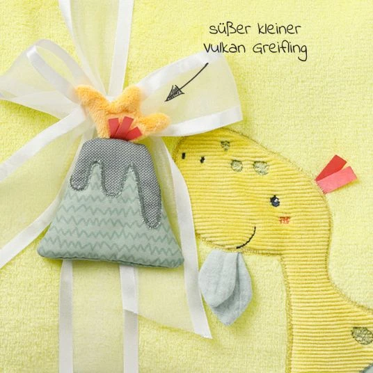 Baby Fehn 2-tlg. Set Kuscheldecke + Greifling Vulkan 75 x 100 cm - Happy Dino 2 Baby Fehn 2-tlg. Set Kuscheldecke + Greifling Vulkan 75 x 100 cm - Happy Dino – Bild 2