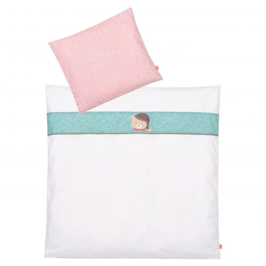 Baby Fehn 4-tlg. Bettwäsche-Set für Beistellbett & Wiege 90x40 cm / Spannbetttuch und Bettwäsche - Bruno Bär - Rosa 2 Baby Fehn 4-tlg. Bettwäsche-Set für Beistellbett & Wiege 90x40 cm / Spannbetttuch und Bettwäsche - Bruno Bär - Rosa – Bild 2