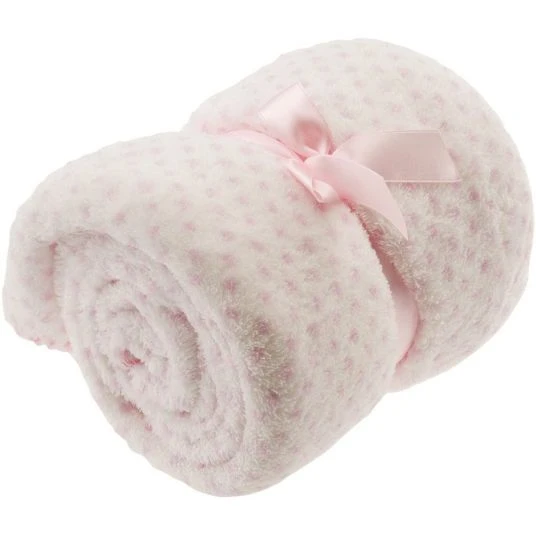 Bieco Kuscheldecke Flausch 70 x 100 cm - Tupfen Rosa 1 Bieco Kuscheldecke Flausch 70 x 100 cm - Tupfen Rosa