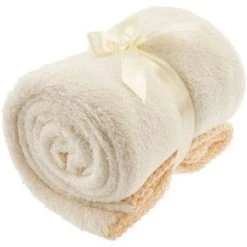 Bieco Kuscheldecke Flausch 70 x 100 cm - Uni Ecru