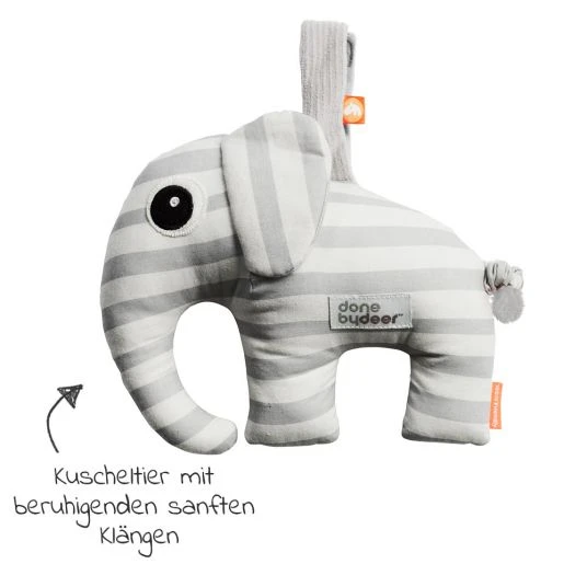 Done by Deer Einschlafhilfe & Kuscheltier mit Spieluhr - Elphee - Grau 2 Done by Deer Einschlafhilfe & Kuscheltier mit Spieluhr - Elphee - Grau – Bild 2