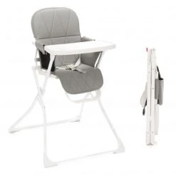 Fillikid Hochstuhl Tom mit Essbrett - klein faltbar nur 4,3 kg - Granit - Kollektion 2022