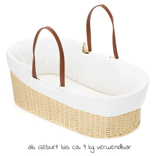 Fillikid Moseskorb Set mit Schaukelgestell inkl. Innenbezug & Matratze - Weiß Natur 3 Fillikid Moseskorb Set mit Schaukelgestell inkl. Innenbezug & Matratze - Weiß Natur – Bild 3