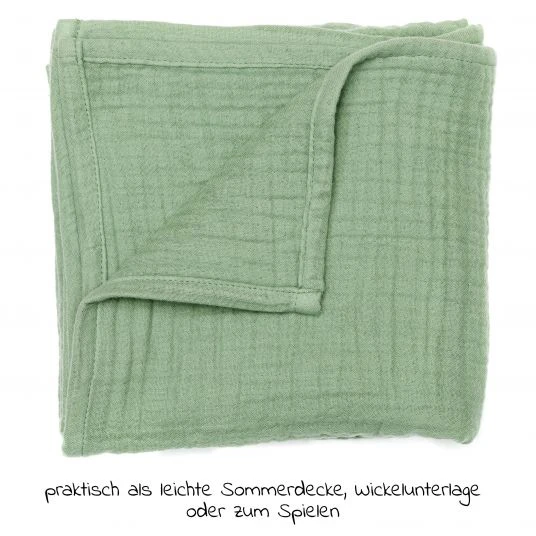 Fillikid Musselindecke Soft 2-lagig 85 x 85 cm - Salbei - Kollektion 2022 2 Fillikid Musselindecke Soft 2-lagig 85 x 85 cm - Salbei - Kollektion 2022 – Bild 2