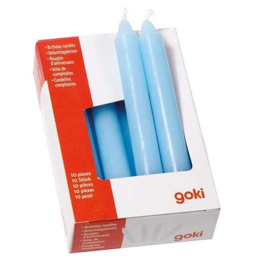 Goki Geburtstagskerzen 10er Pack - Hellblau 1 Goki Geburtstagskerzen 10er Pack - Hellblau