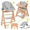 Hauck Alpha Move Natur Newborn Set - 5-tlg. Hochstuhl + Aufsatz & Wippe Premium, Essbrett, Sitzkissen - Nordic Grey
