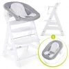 Hauck Alpha Plus White Newborn Set - 3-tlg. Hochstuhl + Neugeboreneneinsatz & Wippe Stretch Grey