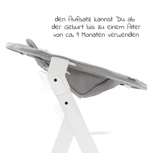 Hauck Alpha Plus White Newborn Set Pastell Bear - 4-tlg. Hochstuhl + Neugeborenenaufsatz + Sitzkissen Grey 5 Hauck Alpha Plus White Newborn Set Pastell Bear - 4-tlg. Hochstuhl + Neugeborenenaufsatz + Sitzkissen Grey – Bild 5