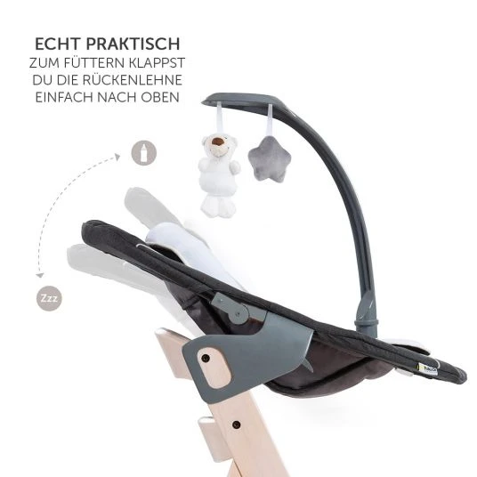 Hauck Beta Plus Whitewashed Newborn Set Deluxe - 5-tlg. Hochstuhl + 2in1 Neugeboreneneinsatz + Essbrett + Sitzpolster 5 Hauck Beta Plus Whitewashed Newborn Set Deluxe - 5-tlg. Hochstuhl + 2in1 Neugeboreneneinsatz + Essbrett + Sitzpolster – Bild 5
