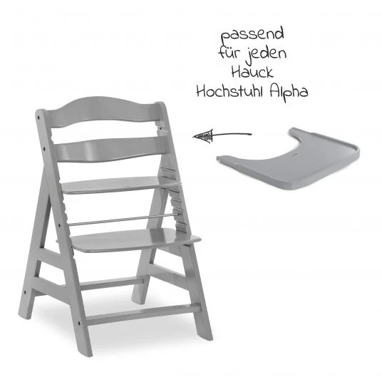 Hauck Essbrett und Tisch aus Holz für Alpha Hochstühle (Wooden Tray) - Grau 2 Hauck Essbrett und Tisch aus Holz für Alpha Hochstühle (Wooden Tray) - Grau – Bild 2