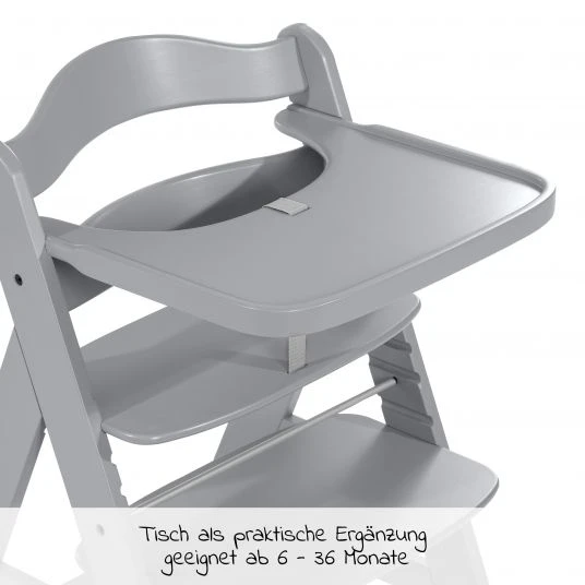Hauck Essbrett und Tisch aus Holz für Alpha Hochstühle (Wooden Tray) - Grau 3 Hauck Essbrett und Tisch aus Holz für Alpha Hochstühle (Wooden Tray) - Grau – Bild 3