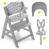 Hauck Hochstuhl Alpha Plus Grau - im Sparset inkl. Essbrett Click Tray + Sitzkissen Nordic Grey
