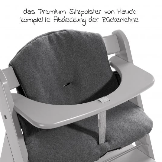 Hauck Hochstuhl Alpha Plus Grey - im Sparset inkl. Sitzkissen Jersey Charcoal - Grau 3 Hauck Hochstuhl Alpha Plus Grey - im Sparset inkl. Sitzkissen Jersey Charcoal - Grau – Bild 3