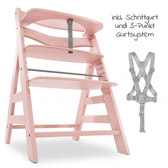 Hauck Hochstuhl Alpha Plus Rose - im Sparset inkl. Sitzkissen Jersey Charcoal - Rosa 5 Hauck Hochstuhl Alpha Plus Rose - im Sparset inkl. Sitzkissen Jersey Charcoal - Rosa – Bild 5