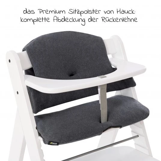 Hauck Hochstuhl Alpha Plus White - im Sparset inkl. Sitzkissen Jersey Charcoal - Weiß 5 Hauck Hochstuhl Alpha Plus White - im Sparset inkl. Sitzkissen Jersey Charcoal - Weiß – Bild 5