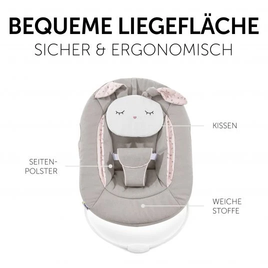 Hauck Neugeborenenaufsatz & Wippe für Alpha / Beta Hochstuhl - Bouncer 2in1 - Powder Bunny 5 Hauck Neugeborenenaufsatz & Wippe für Alpha / Beta Hochstuhl - Bouncer 2in1 - Powder Bunny – Bild 5