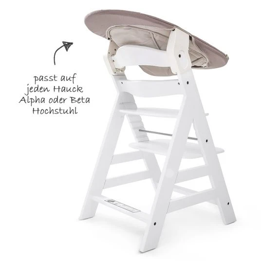 Hauck Neugeborenenaufsatz & Wippe für Alpha Hochstuhl - Bouncer 2in1 - Stretch Beige 3 Hauck Neugeborenenaufsatz & Wippe für Alpha Hochstuhl - Bouncer 2in1 - Stretch Beige – Bild 3