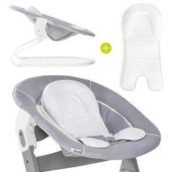 Hauck Neugeborenenaufsatz & Wippe für Alpha Hochstuhl - Bouncer 2in1 - Stretch Grey