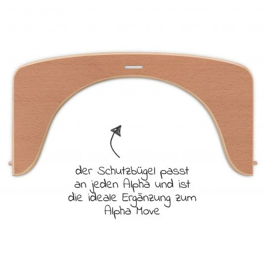 Hauck Schutzbügel aus Holz für Alpha Plus Move Hochstuhl - Natur 2 Hauck Schutzbügel aus Holz für Alpha Plus Move Hochstuhl - Natur – Bild 2