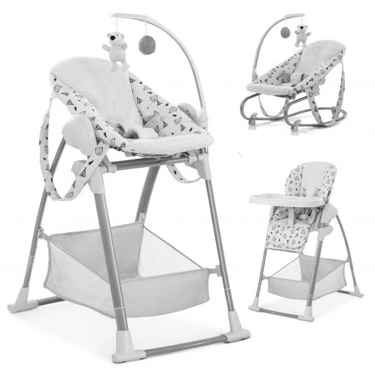 Hauck Sitn Relax 3in1 - Hochstuhl ab der Geburt, Babyliege und Wippe - Nordic Grey 1 Hauck Sitn Relax 3in1 - Hochstuhl ab der Geburt, Babyliege und Wippe - Nordic Grey