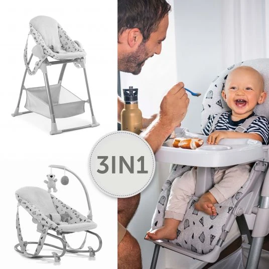 Hauck Sitn Relax 3in1 - Hochstuhl ab der Geburt, Babyliege und Wippe - Nordic Grey 2 Hauck Sitn Relax 3in1 - Hochstuhl ab der Geburt, Babyliege und Wippe - Nordic Grey – Bild 2