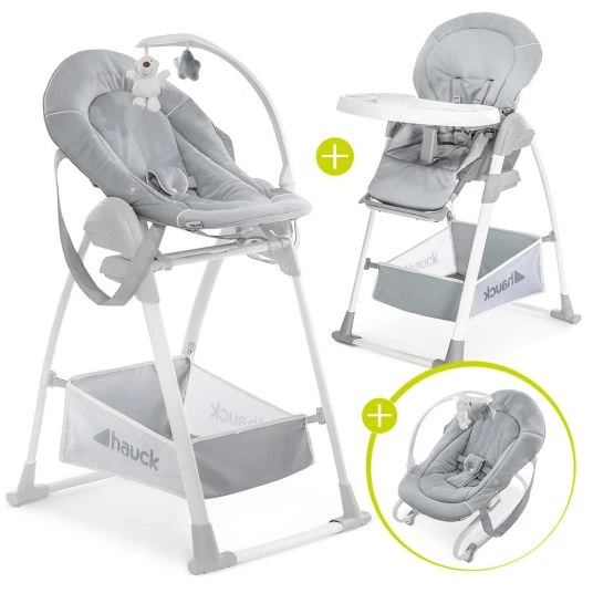 Hauck Sitn Relax 3in1 - Hochstuhl ab der Geburt, Babyliege und Wippe - Stretch Grey 1 Hauck Sitn Relax 3in1 - Hochstuhl ab der Geburt, Babyliege und Wippe - Stretch Grey