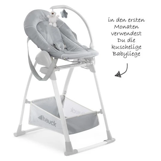 Hauck Sitn Relax 3in1 - Hochstuhl ab der Geburt, Babyliege und Wippe - Stretch Grey 4 Hauck Sitn Relax 3in1 - Hochstuhl ab der Geburt, Babyliege und Wippe - Stretch Grey – Bild 4