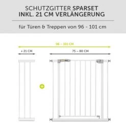 Hauck Treppenschutzgitter Stop N Safe 2 (96 bis 101 cm) inkl. 21 cm Verlängerung - ohne Bohren - White -Wohnen & Schlafen Verkäufe hauck treppenschutzgitter stop n safe 2 96 bis 101 cm inkl 21 cm verlangerung ohne bohren white 597378 d2