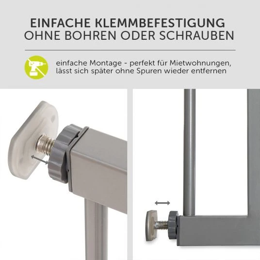 Hauck Türschutzgitter Stop N Safe 2 (75 bis 80 cm) ohne Bohren - Silver 4 Hauck Türschutzgitter Stop N Safe 2 (75 bis 80 cm) ohne Bohren - Silver – Bild 4