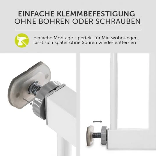 Hauck Türschutzgitter Stop N Safe 2 (75 bis 80 cm) ohne Bohren - White 4 Hauck Türschutzgitter Stop N Safe 2 (75 bis 80 cm) ohne Bohren - White – Bild 4