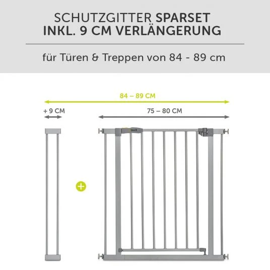 Hauck Türschutzgitter Stop N Safe 2 (84 bis 89 cm) inkl. 9cm Verlängerung - ohne Bohren - Silver 3 Hauck Türschutzgitter Stop N Safe 2 (84 bis 89 cm) inkl. 9cm Verlängerung - ohne Bohren - Silver – Bild 3