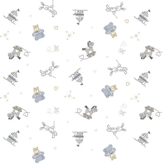 Jonka Babybett-Komplett-Set Mona inkl. Bettwäsche, Himmel, Nestchen & Matratze 70 x 140 cm - Spielbär - Weiß 5 Jonka Babybett-Komplett-Set Mona inkl. Bettwäsche, Himmel, Nestchen & Matratze 70 x 140 cm - Spielbär - Weiß – Bild 5