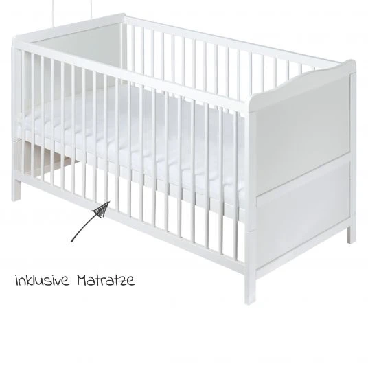 Jonka Babybett-Komplett-Set Mona inkl. Bettwäsche, Himmel, Nestchen & Matratze 70 x 140 cm - Spielbär - Weiß 6 Jonka Babybett-Komplett-Set Mona inkl. Bettwäsche, Himmel, Nestchen & Matratze 70 x 140 cm - Spielbär - Weiß – Bild 6