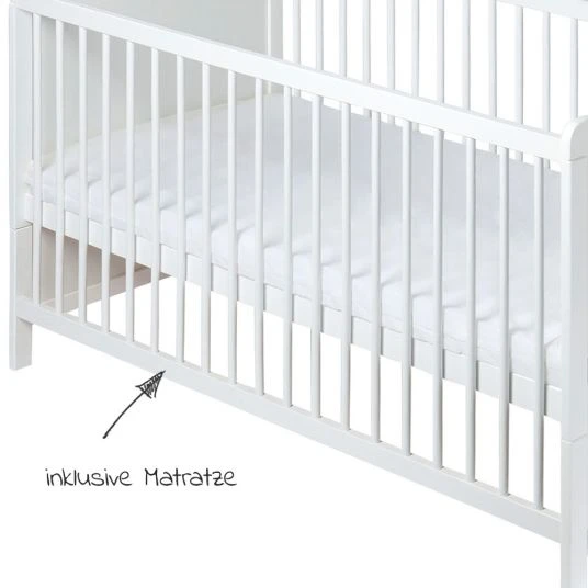 Jonka Babybett-Komplett-Set Sina inkl. Bettwäsche, Himmel, Nestchen & Matratze 60 x 120 cm - Kuschelbär - Weiß 4 Jonka Babybett-Komplett-Set Sina inkl. Bettwäsche, Himmel, Nestchen & Matratze 60 x 120 cm - Kuschelbär - Weiß – Bild 4