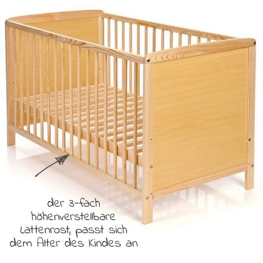 Jonka Kinderbett Ben Kiefer 60 x 120 cm - Natur 2 Jonka Kinderbett Ben Kiefer 60 x 120 cm - Natur – Bild 2