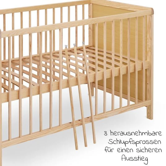 Jonka Kinderbett Ben Kiefer 60 x 120 cm - Natur 4 Jonka Kinderbett Ben Kiefer 60 x 120 cm - Natur – Bild 4
