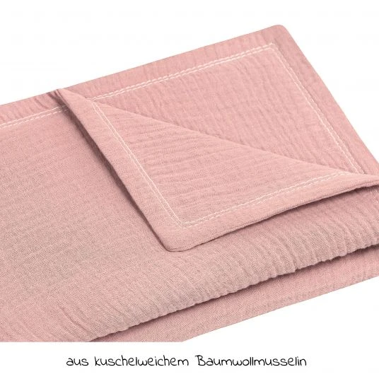 Julius Zöllner Kuscheldecke Musselin 70 x 100 cm - Dusty Rose 2 Julius Zöllner Kuscheldecke Musselin 70 x 100 cm - Dusty Rose – Bild 2