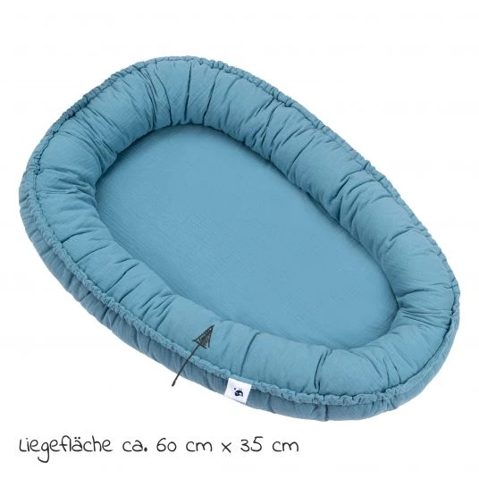 Julius Zöllner Kuschelnest NIDO Musselin - Blau 2 Julius Zöllner Kuschelnest NIDO Musselin - Blau – Bild 2
