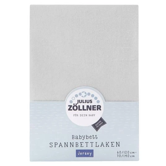 Julius Zöllner Spannbetttuch für Kinderbett 60 x 120 / 70 x 140 cm - Hellgrau 1 Julius Zöllner Spannbetttuch für Kinderbett 60 x 120 / 70 x 140 cm - Hellgrau