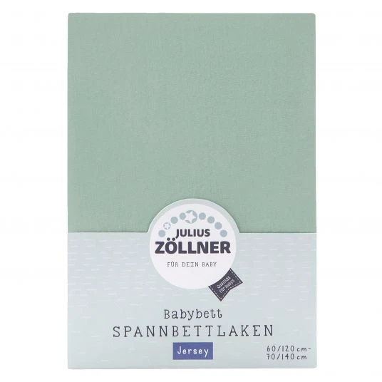 Julius Zöllner Spannbetttuch für Kinderbett 60 x 120 / 70 x 140 cm - Salbei 1 Julius Zöllner Spannbetttuch für Kinderbett 60 x 120 / 70 x 140 cm - Salbei